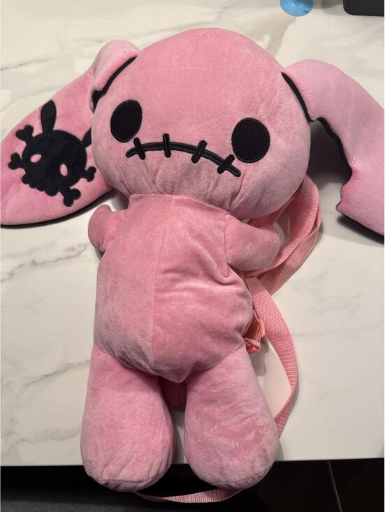 Sleepyville Critters Handbags - Sleepyville Critters Naughty Bunny PinkPlush Backpack GothKawaii Voodoo Rave Bag
